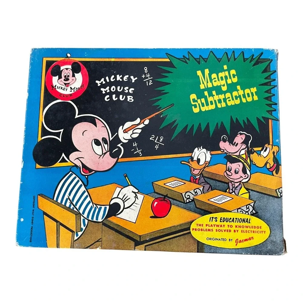 Vintage Mickey Mouse Club Magic Subtractor Educational Math Game Jacmar Disney